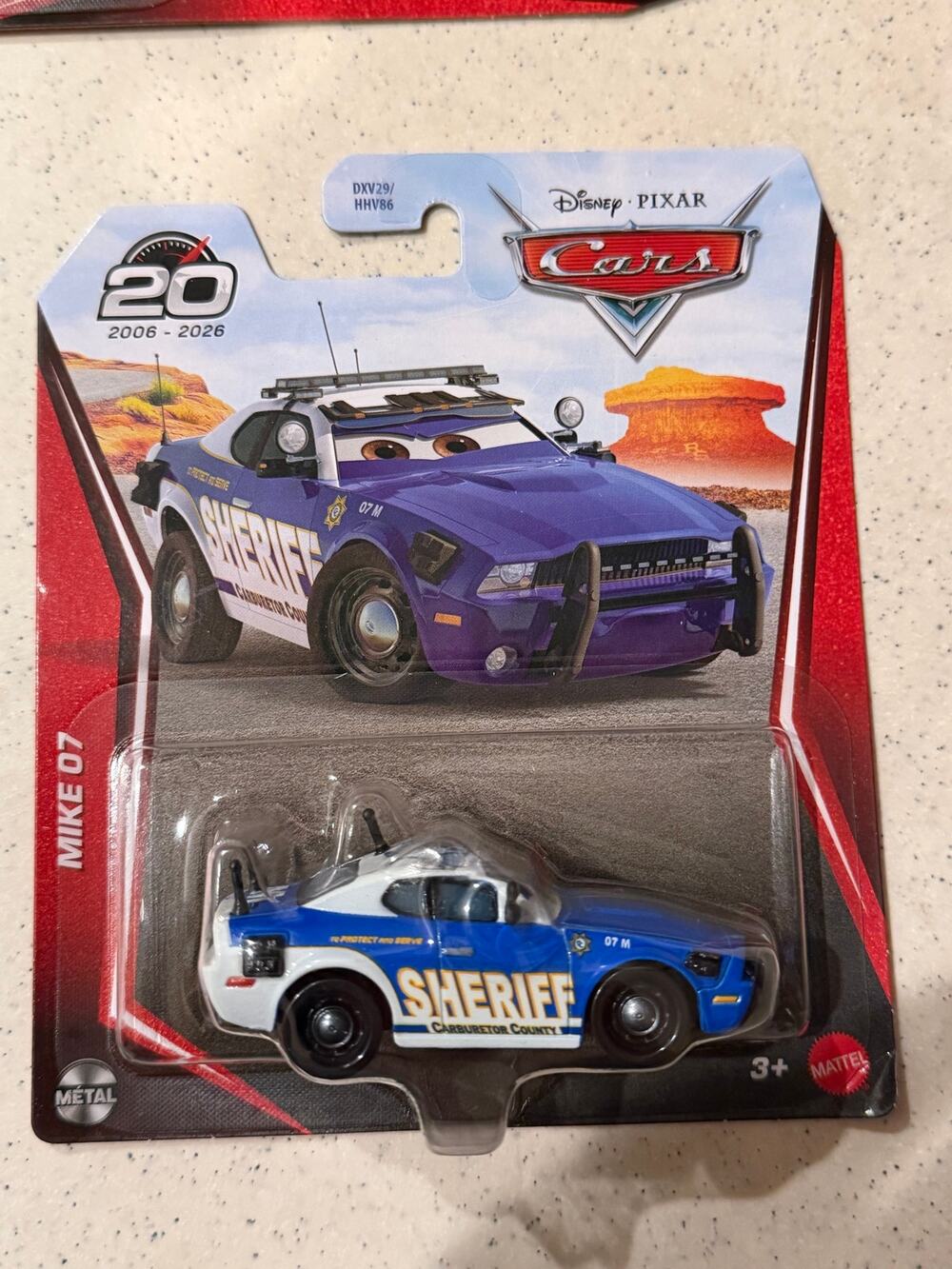 Disney Pixar Cars Mike 07 Sheriff 20th Anniversary 2026 Diecast